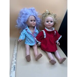 Cititoy 2013 Girl Doll Purple Hair Blue Eyes/2018 Girl Doll Blond Hair Blue Eyes